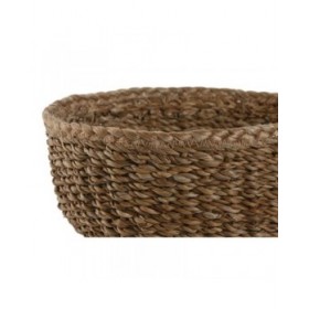 Set di Cestini Home ESPRIT Naturale Fibra naturale Boho 30 x 30 x 13 cm (3 Pezzi)