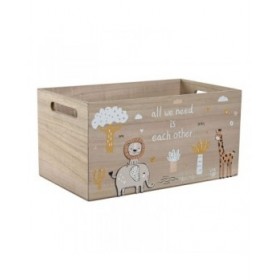 Scatola Decorativa Home ESPRIT Multicolore Naturale Legno MDF 36 x 21 x 18 cm