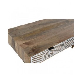 Tavolino da Caffè Home ESPRIT Bianco Legno di mango 115 x 60 x 40 cm