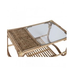 Tavolino da Caffè Home ESPRIT Naturale Bambù Rattan 76 x 46 x 40 cm