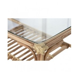 Tavolino da Caffè Home ESPRIT Naturale Bambù Rattan 76 x 46 x 40 cm