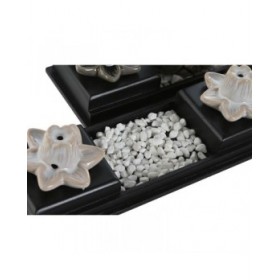 Bruciatore Home ESPRIT Ceramica Legno MDF Buddha 24 x 8 x 14 cm (2 Unità)
