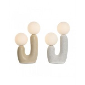Lampada da tavolo Home ESPRIT Bianco Beige Ceramica Cristallo 220 V 20 x 11 x 31 cm (2 Unità)