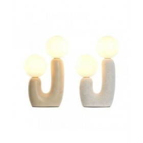 Lampada da tavolo Home ESPRIT Bianco Beige Ceramica Cristallo 220 V 20 x 11 x 31 cm (2 Unità)