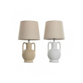 Lampada da tavolo Home ESPRIT Bianco Beige Ceramica 50 W 220 V (2 Unità)