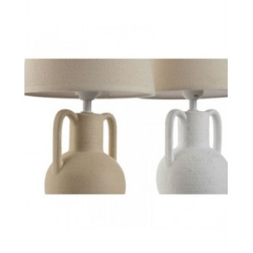 Lampada da tavolo Home ESPRIT Bianco Beige Ceramica 50 W 220 V (2 Unità)