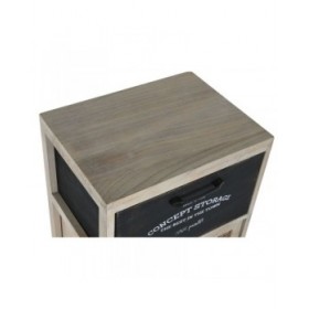 Cassettiera Home ESPRIT Nero Naturale Legno 40 x 30 x 73,5 cm
