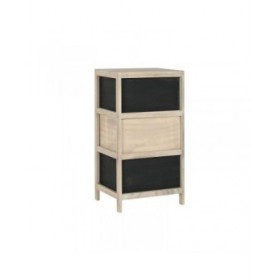 Cassettiera Home ESPRIT Nero Naturale Legno 40 x 30 x 73,5 cm