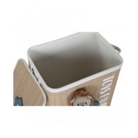 Cesto per i Panni Sporchi Home ESPRIT Verde Naturale Per bambini 44 x 44 x 45 cm 4 Pezzi