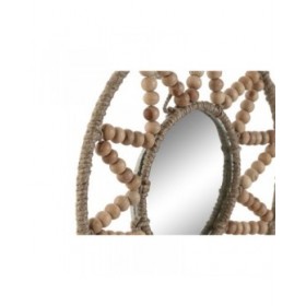 Set di Specchi Home ESPRIT Naturale Scandi 20 x 1 x 20 cm (3 Pezzi)