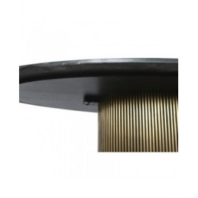 Tavolo da Pranzo Home ESPRIT Nero Dorato Ottone Marmo 200 x 110 x 76 cm