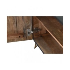 Mobile TV Home ESPRIT Nero Metallo Legno di mango 160 x 40 x 50 cm