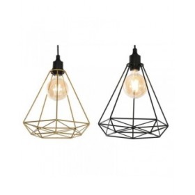 Lampadario Home ESPRIT Nero Dorato Metallo 50 W 28 x 27 x 34 cm (2 Unità)