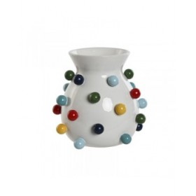 Vaso Home ESPRIT Bianco Multicolore Dolomite 20 x 20 x 20 cm