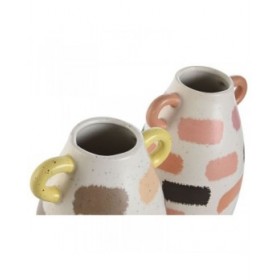 Vaso Home ESPRIT Multicolore Dolomite 17 x 17 x 35 cm (2 Unità)