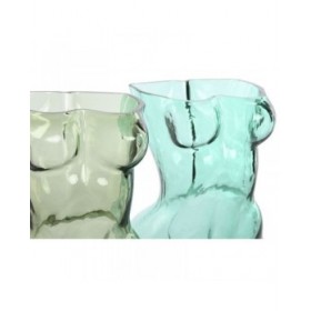Vaso Home ESPRIT Azzurro Verde Cristallo 18 x 17 x 28 cm (2 Unità)