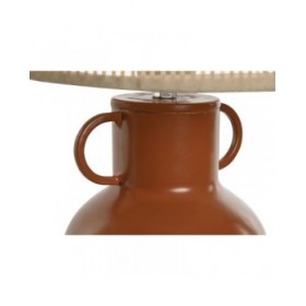 Lampada da tavolo Home ESPRIT Bianco Naturale Terracotta Metallo Bambù 50 W 220 V 22 x 22 x 33 cm (2 Unità)