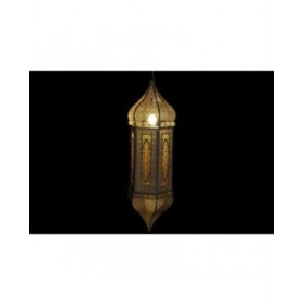Lampadario Home ESPRIT Bianco Dorato Metallo 40 W 27 x 27 x 91 cm