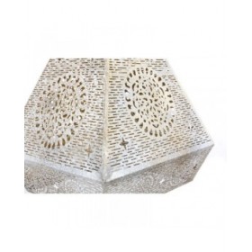 Lampadario Home ESPRIT Bianco Dorato Metallo 25 W 29 x 26 x 40 cm