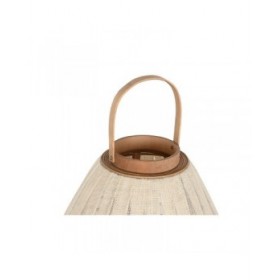 Portacandele Home ESPRIT Bianco Marrone Legno Cristallo 38 x 38 x 84 cm