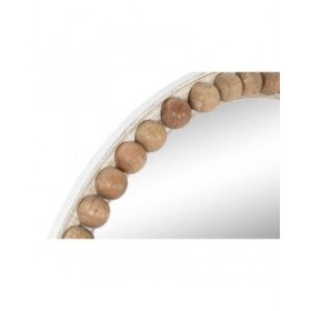 Specchio da parete Home ESPRIT Bianco Marrone Palle 71 x 4,5 x 71 cm