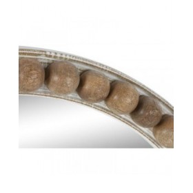 Specchio da parete Home ESPRIT Bianco Marrone Palle 71 x 4,5 x 71 cm