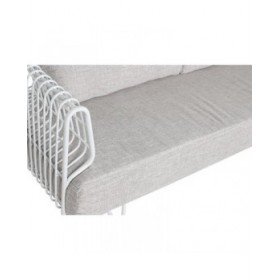 Divano Home ESPRIT Bianco Beige Metallo 180 x 66 x 66 cm