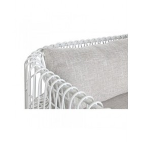 Divano Home ESPRIT Bianco Beige Metallo 180 x 66 x 66 cm