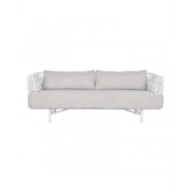 Divano Home ESPRIT Bianco Beige Metallo 180 x 66 x 66 cm