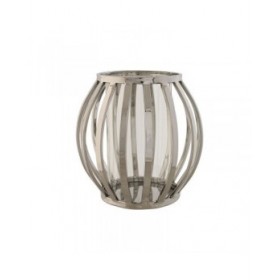 Portacandele Home ESPRIT Argentato Cristallo Acciaio 19 x 19 x 19 cm