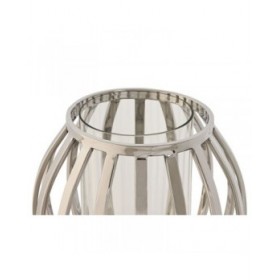 Portacandele Home ESPRIT Argentato Cristallo Acciaio 19 x 19 x 19 cm