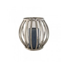 Portacandele Home ESPRIT Argentato Cristallo Acciaio 19 x 19 x 19 cm
