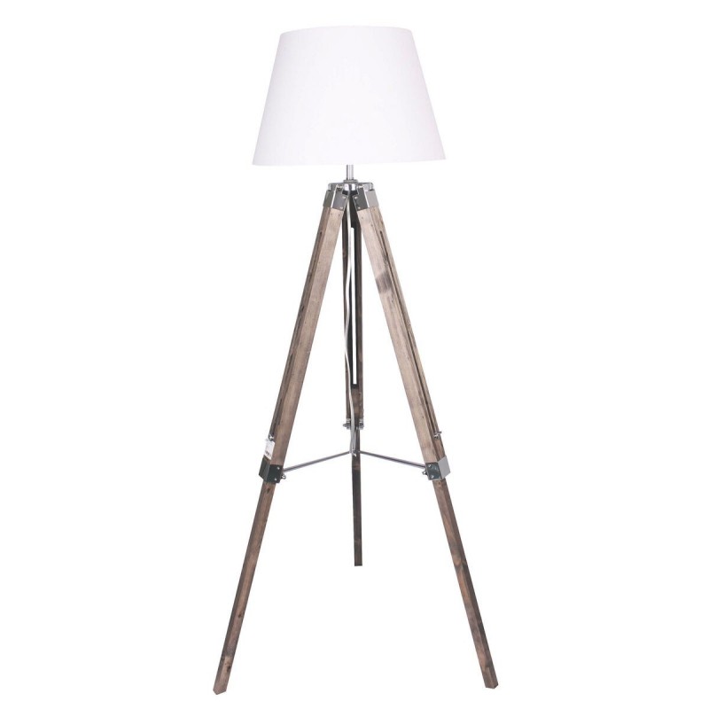 Lampada da Terra Home ESPRIT Bianco Marrone Legno 40 x 40 x 150 cm
