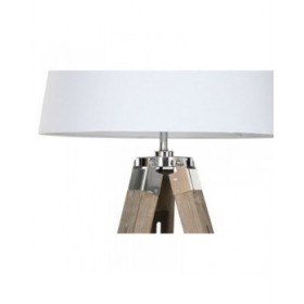 Lampada da Terra Home ESPRIT Bianco Marrone Legno 40 x 40 x 150 cm