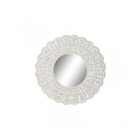 Specchio da parete Home ESPRIT Bianco Indiano Decapaggio 89 x 2 x 89 cm