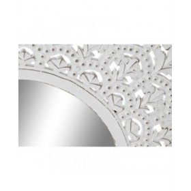Specchio da parete Home ESPRIT Bianco Indiano Decapaggio 89 x 2 x 89 cm