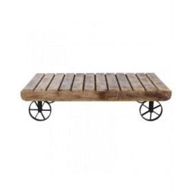 Tavolino da Caffè Home ESPRIT Nero Naturale Metallo Legno di mango 130 x 80 x 32 cm