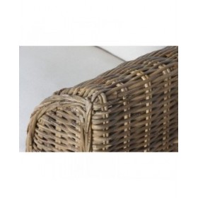 Divano da Giardino Home ESPRIT Bianco Marrone Naturale Rattan 174 x 88 x 69 cm