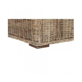 Divano da Giardino Home ESPRIT Bianco Marrone Naturale Rattan 174 x 88 x 69 cm