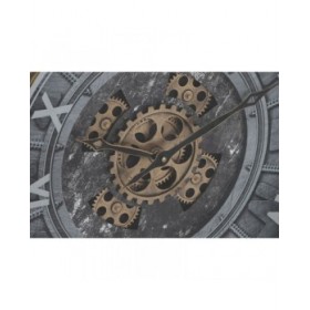 Orologio da Parete Home ESPRIT Nero Dorato Cristallo Ferro 60 x 9 x 80 cm