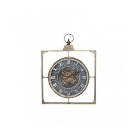 Orologio da Parete Home ESPRIT Nero Dorato Cristallo Ferro 60 x 9 x 80 cm