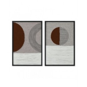 Quadro Home ESPRIT Beige Terracotta Moderno Città 40 x 3 x 60 cm (2 Unità)