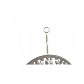 Decorazione pensile Home ESPRIT Azzurro Bianco Grigio Rosa Ferro Albero Buddha Orientale 33 x 1 x 77 cm (4 Unità)