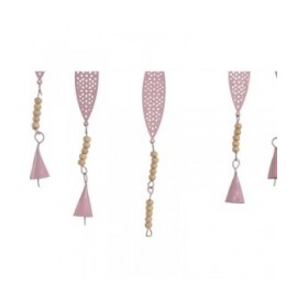 Decorazione pensile Home ESPRIT Azzurro Bianco Grigio Rosa Ferro Albero 33 x 1 x 77 cm (4 Unità)