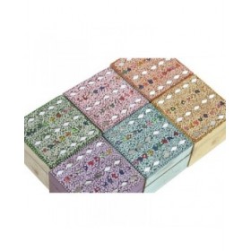 Scatola-Portagioie Home ESPRIT Multicolore Legno di mango 10 x 10 x 6 cm (2 Pezzi) (6 Unità)