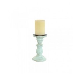 Candelabro Home ESPRIT Giallo Azzurro Verde Rosa Metallo Legno di mango Shabby Chic 10 x 10 x 18 cm