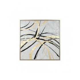 Quadro Home ESPRIT Bianco Dorato Astratto Moderno 131 x 4 x 131 cm