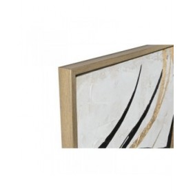 Quadro Home ESPRIT Bianco Dorato Astratto Moderno 131 x 4 x 131 cm