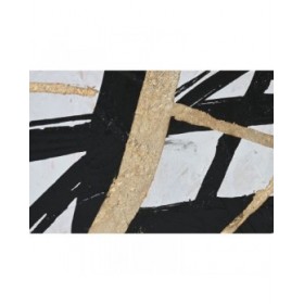 Quadro Home ESPRIT Bianco Dorato Astratto Moderno 131 x 4 x 131 cm