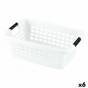 Cesto per i Panni Sporchi Con manici Bianco 50 L (6 Unità)